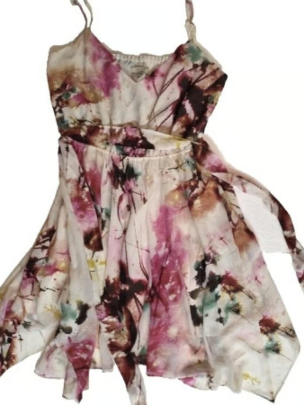 Guess Los Angeles Dress Womens Size Large Tie-dye Spring Babydoll Fairy Boho Y2K